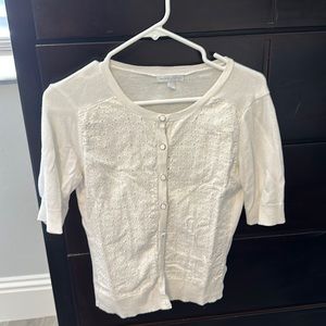 NY & company white cardigan top size M